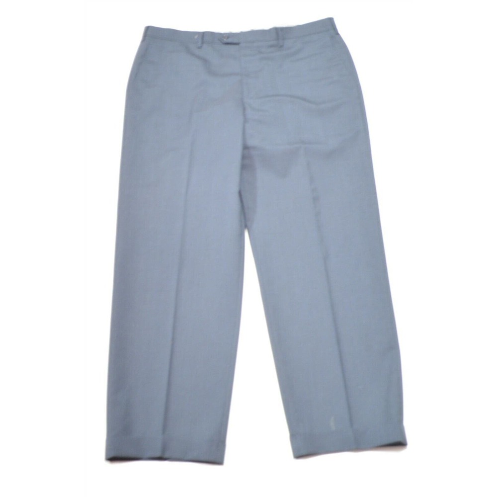 St. Croix 40 x 32 Navy Blue Cuffed Wool‎ Blend Dress Pants